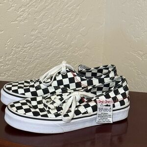 Vans Black and White Checkerboard Lace-Up Sneakers